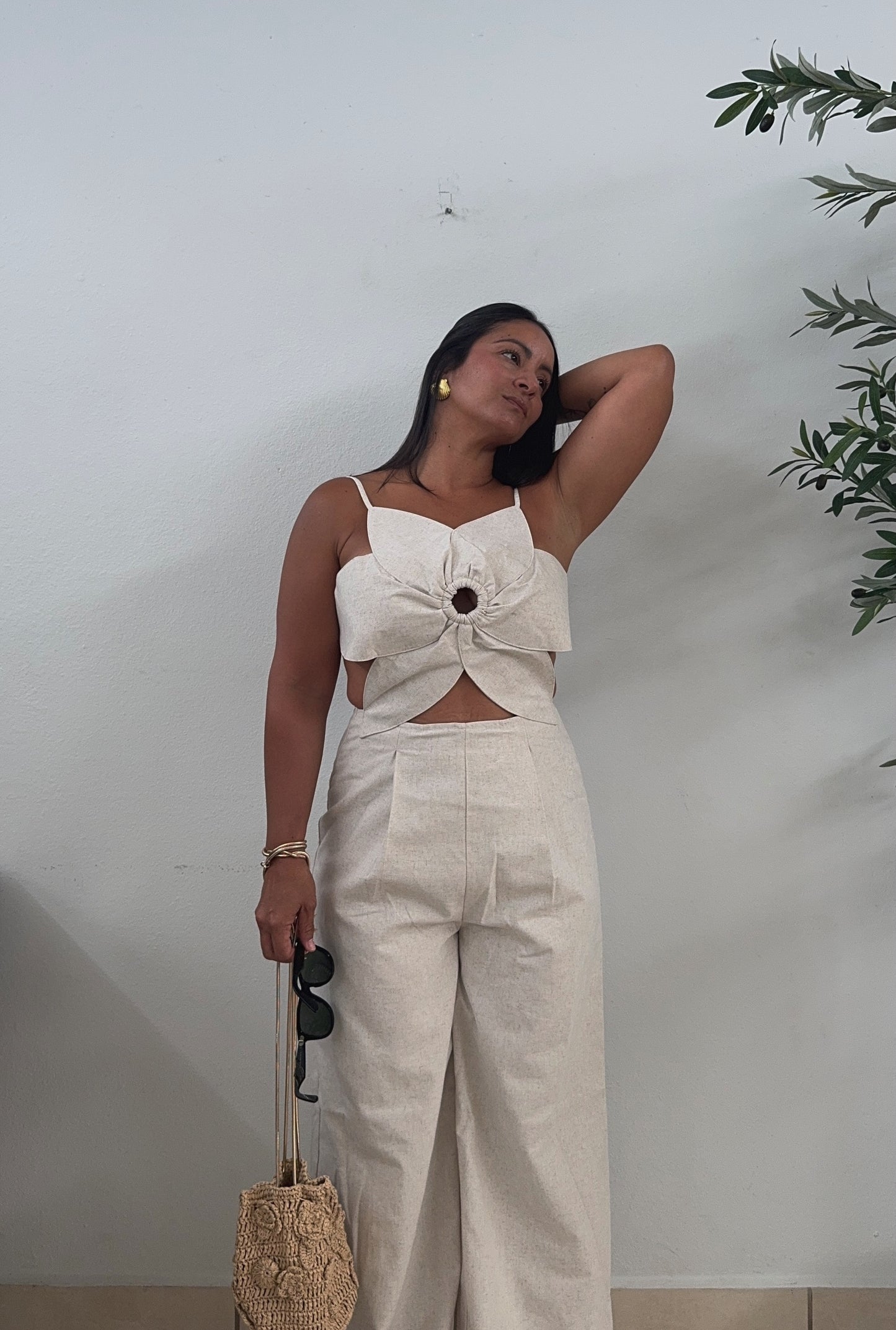 Floral Linen Jumpsuit