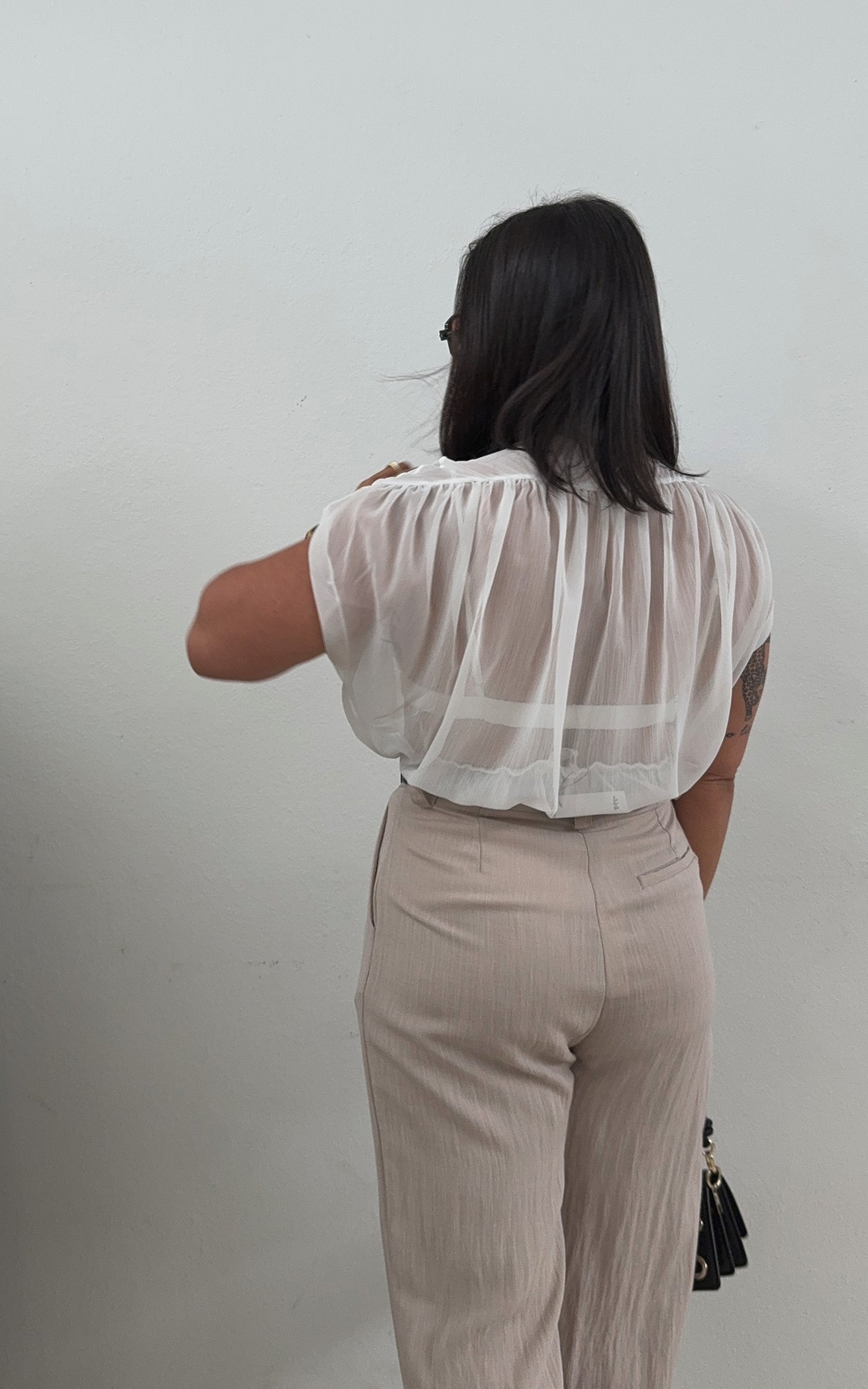 White Semi Sheer top