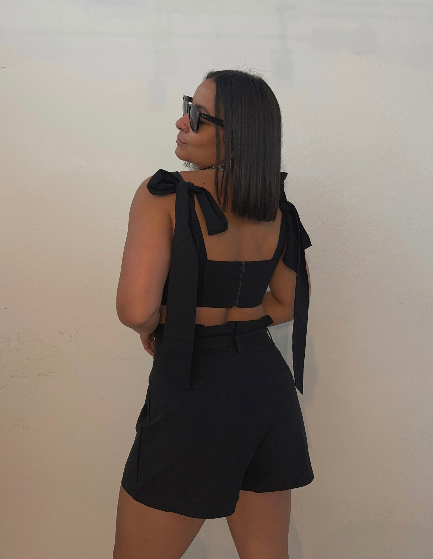 Ivy Black Shorts & Crop Top