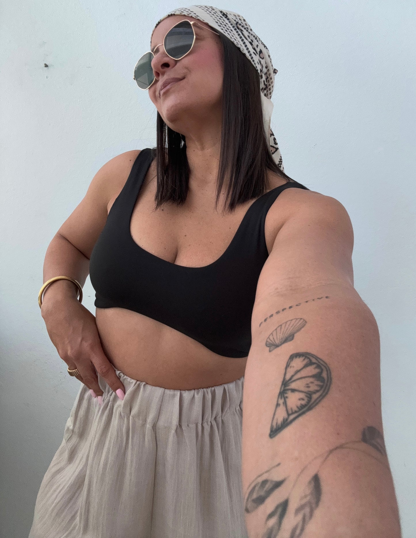Wavy Bra Top, Black