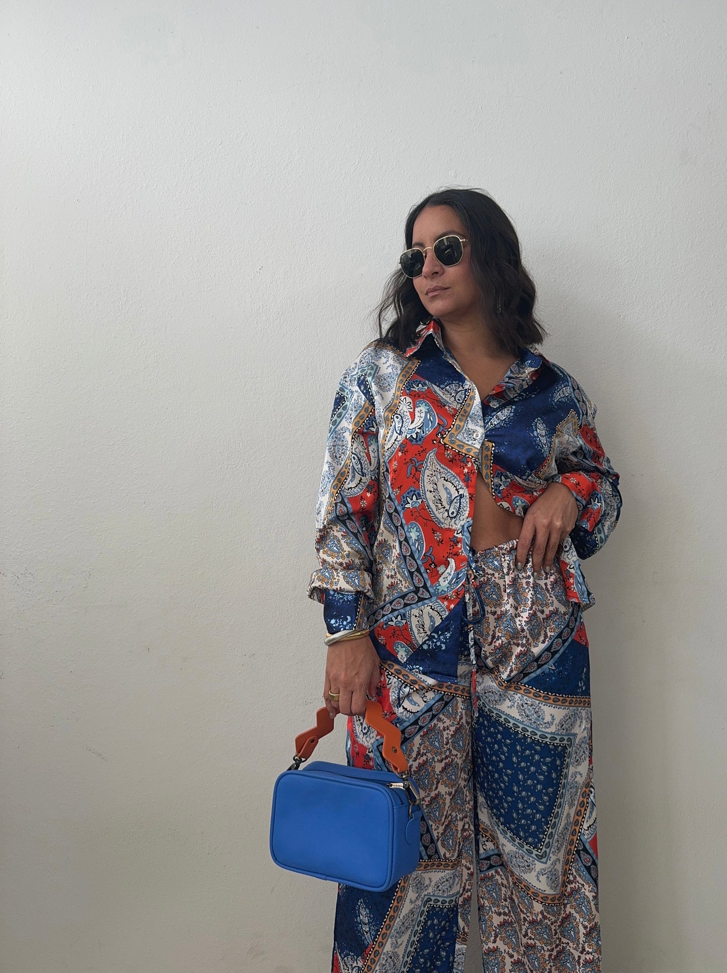 Paisley Patchwork Button Down Shirt & Pants
