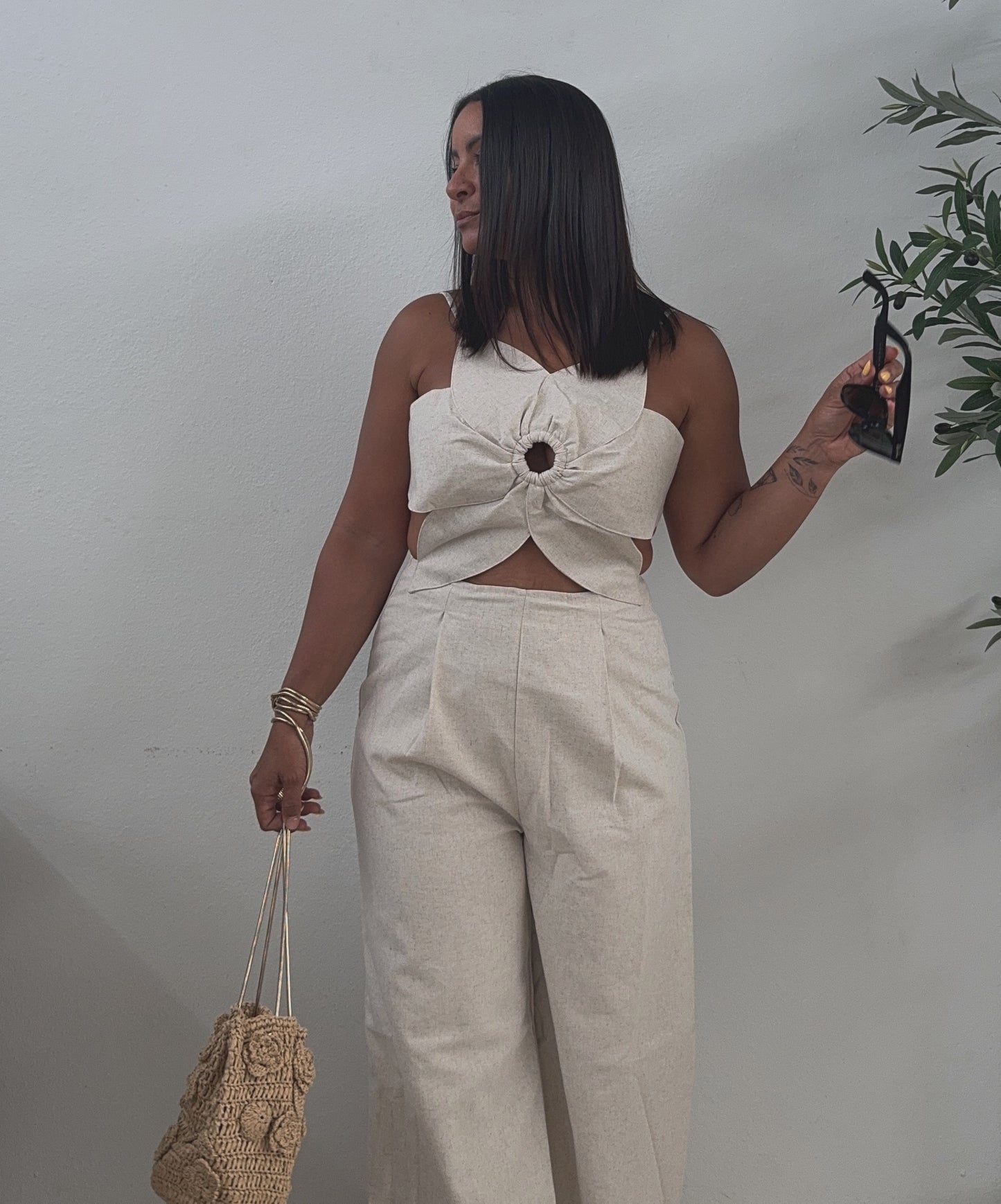 Floral Linen Jumpsuit
