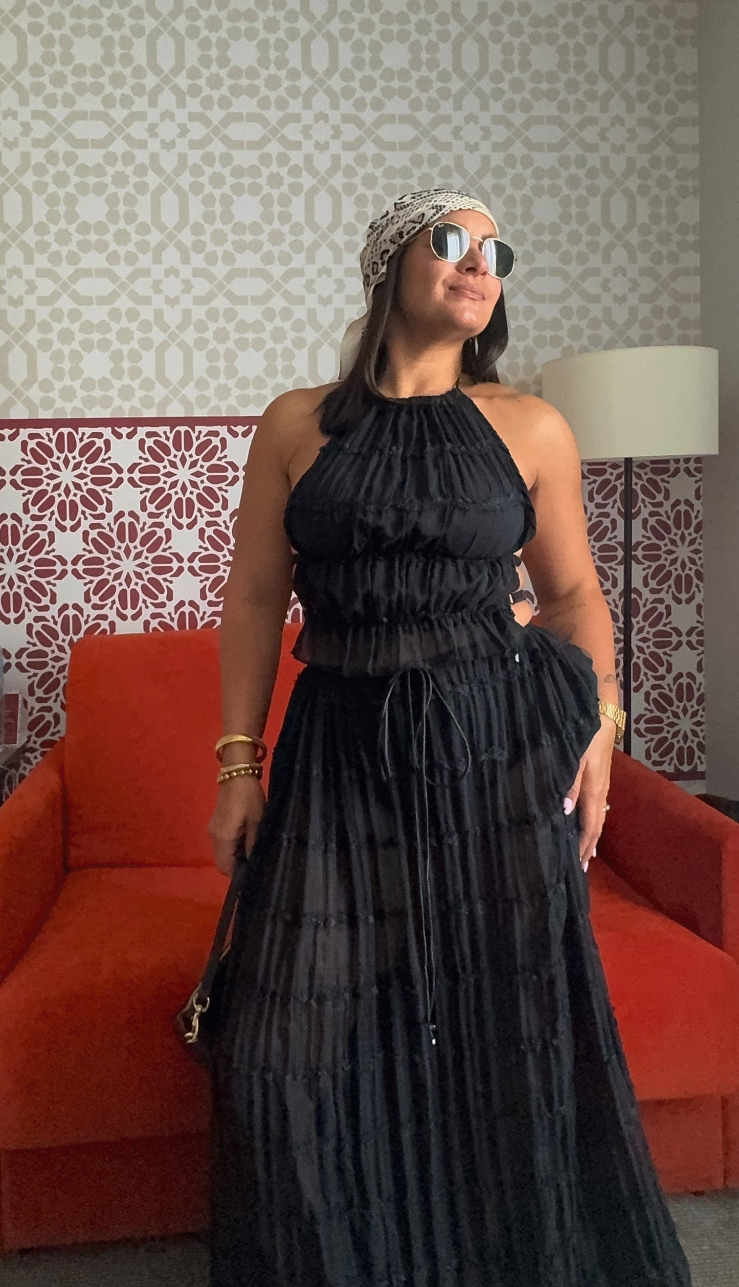 Juliana Set (Halter Tie Ruched Top + Maxi Skirt)