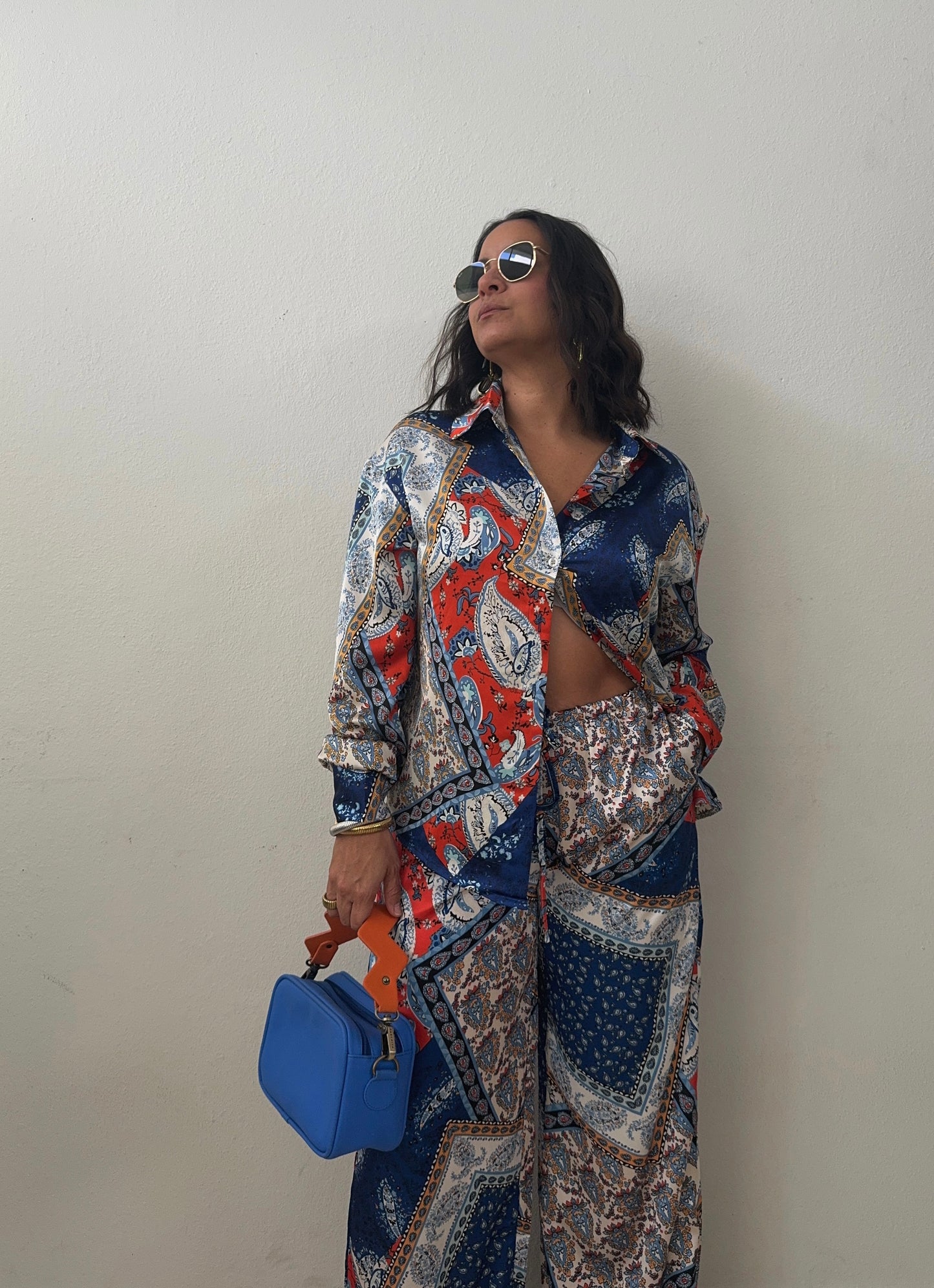 Paisley Patchwork Button Down Shirt & Pants
