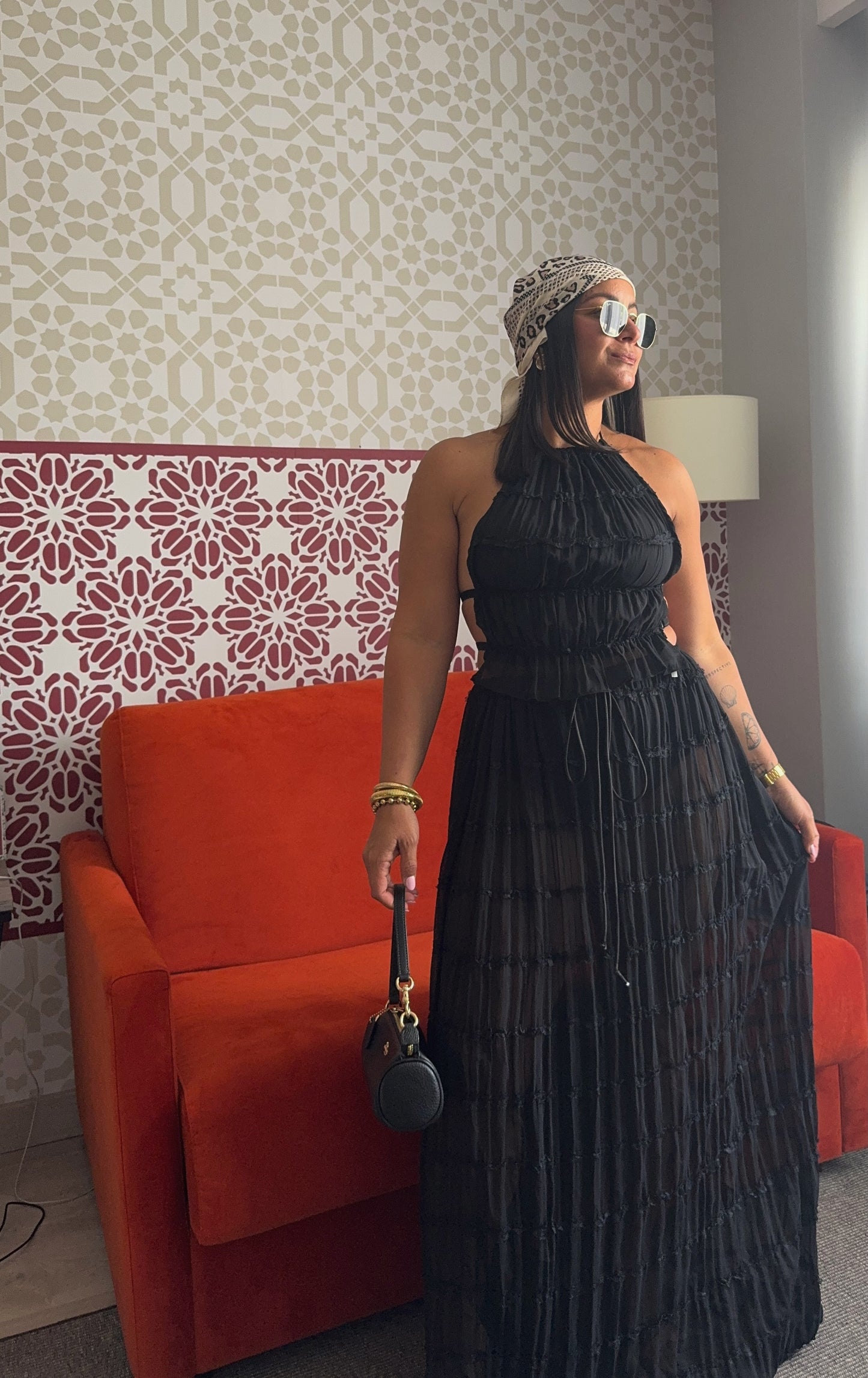 Juliana Set (Halter Tie Ruched Top + Maxi Skirt)