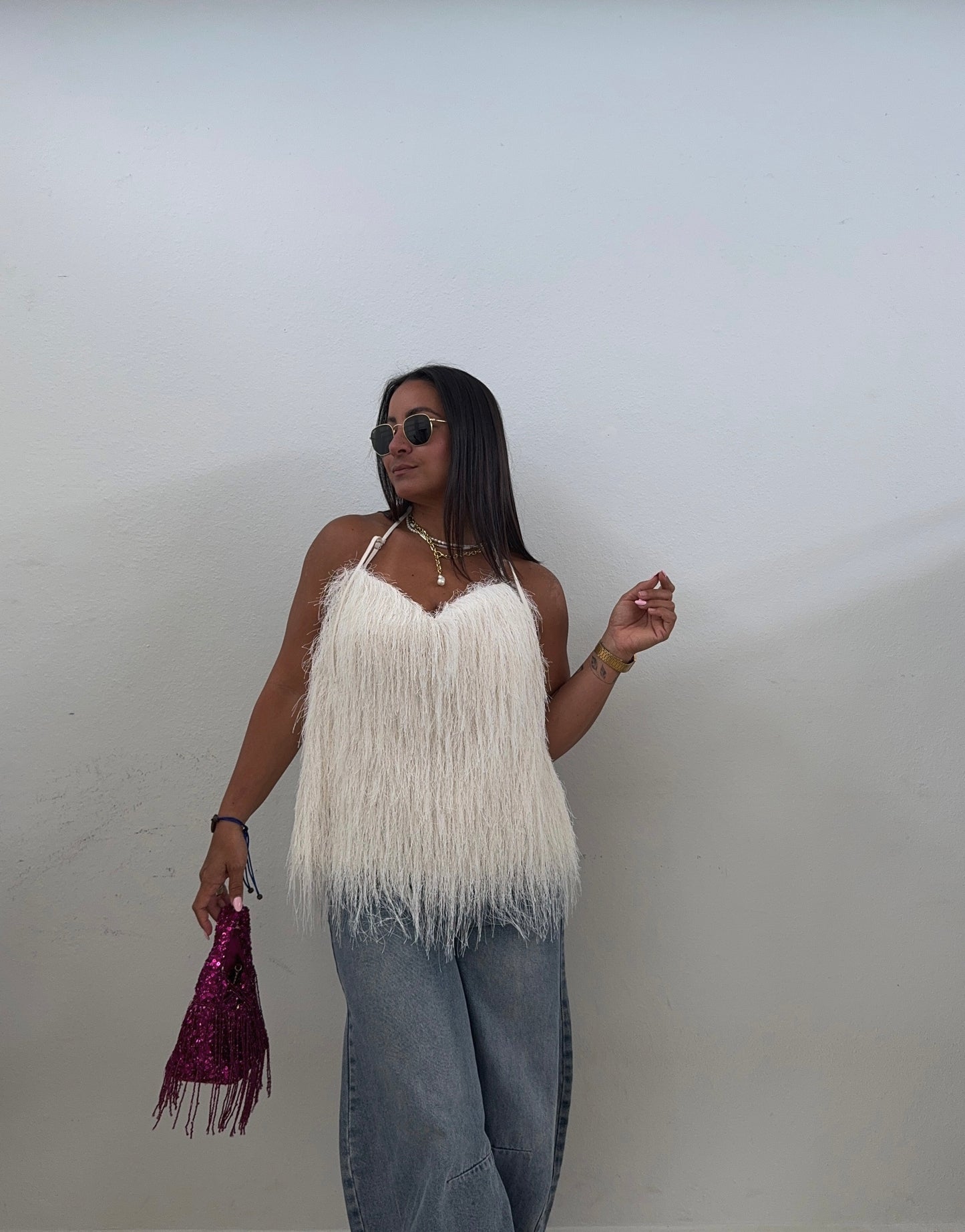 Fuzzy Halter Tank Top