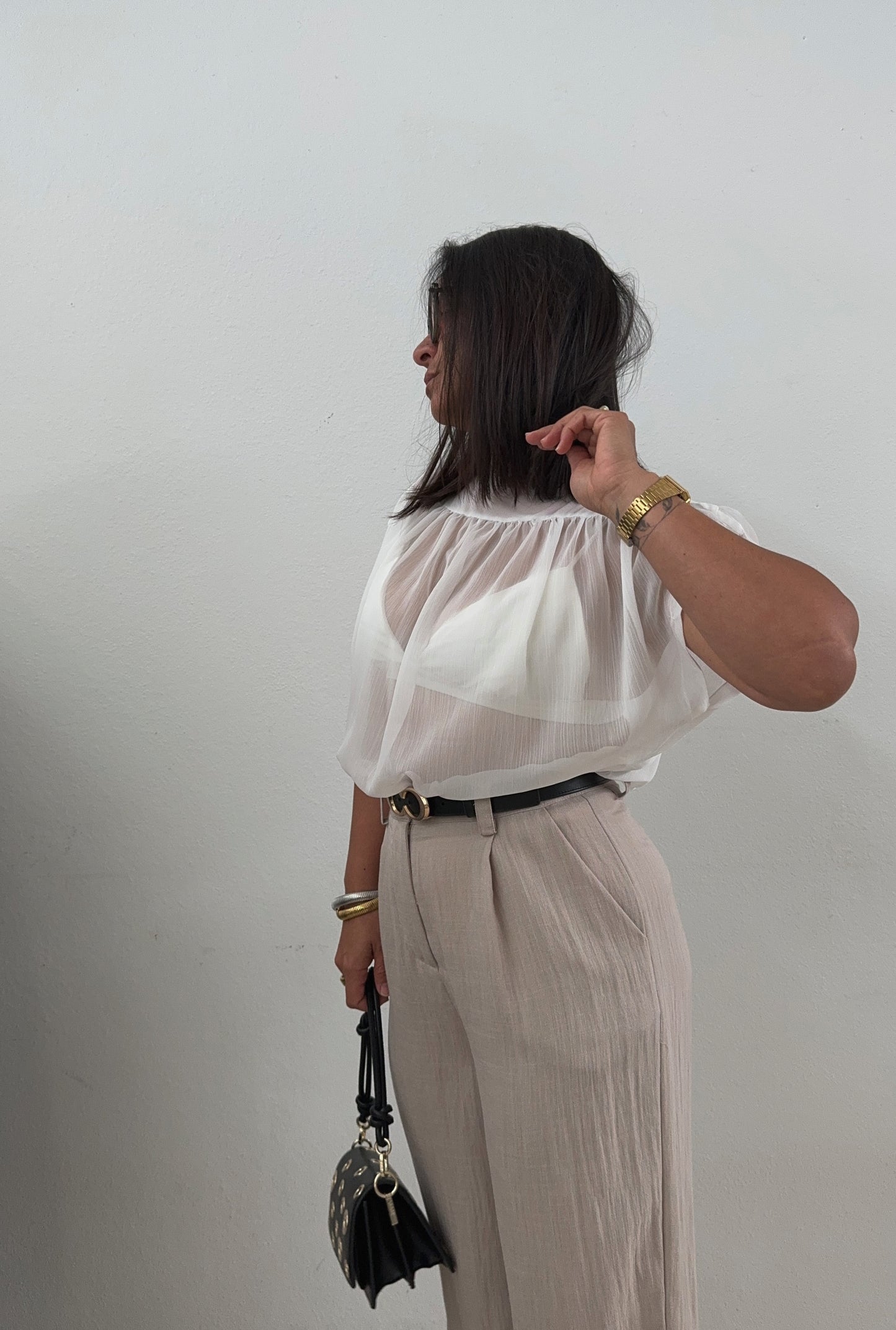 White Semi Sheer top