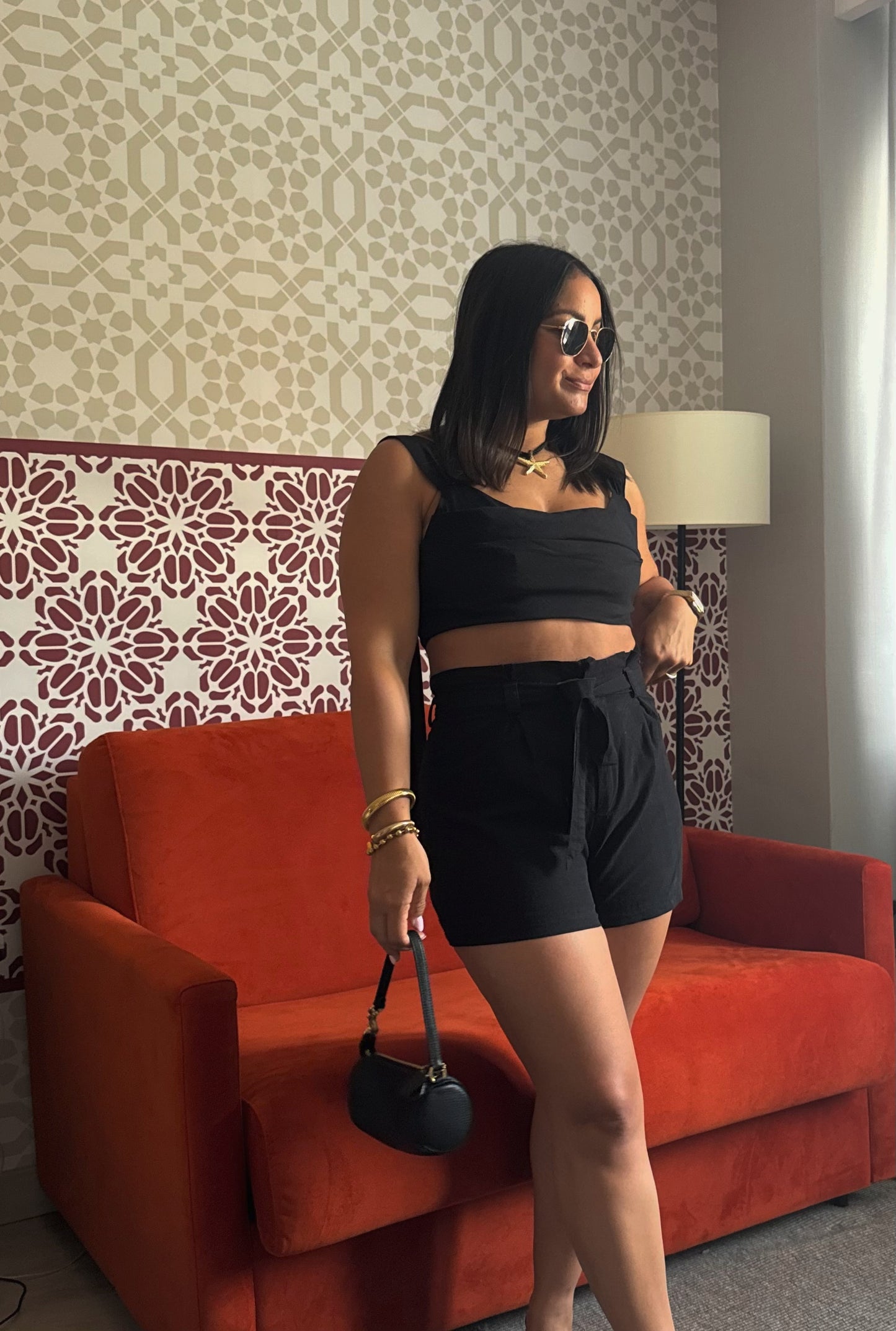 Ivy Black Shorts & Crop Top