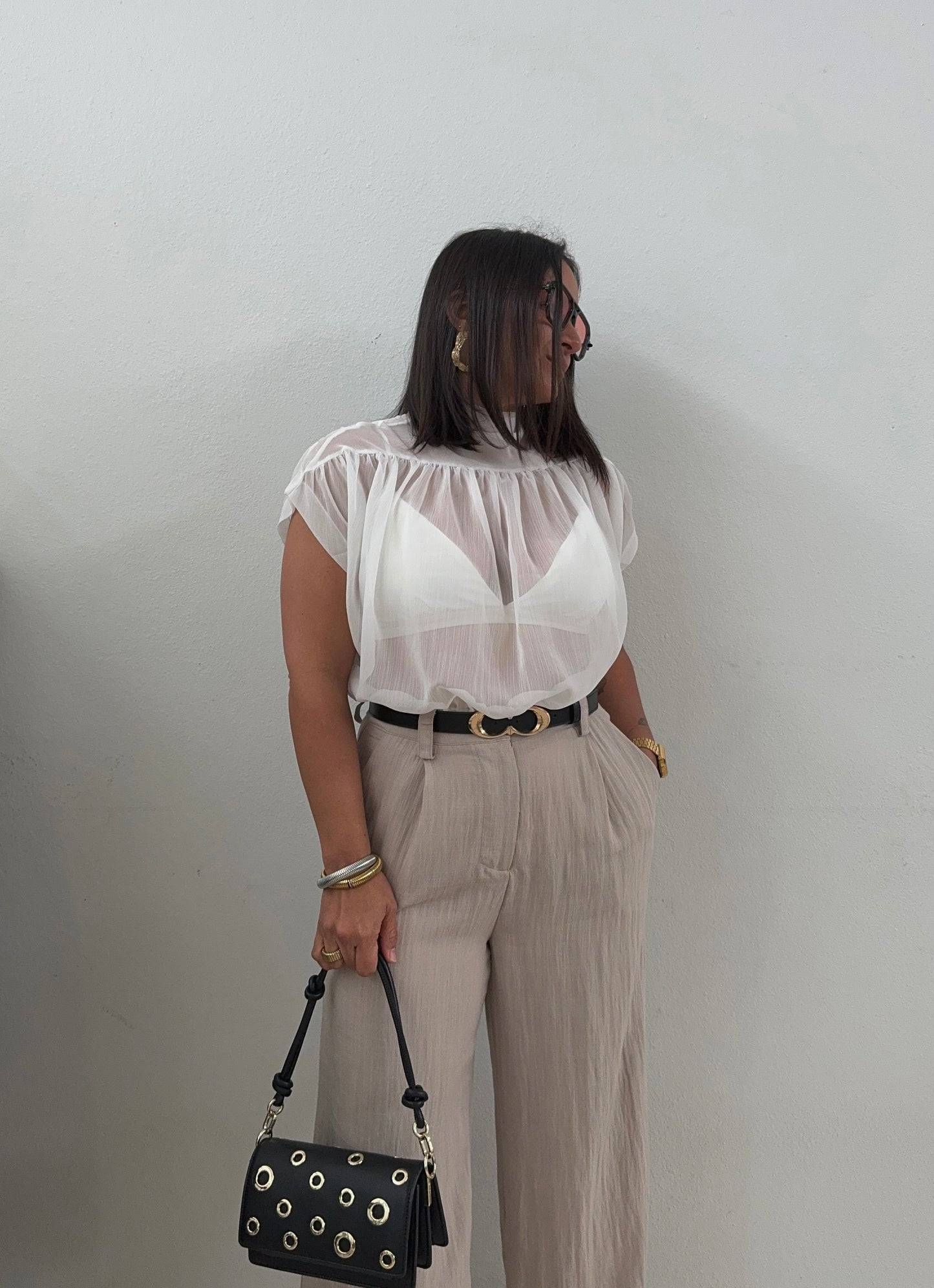 White Semi Sheer top