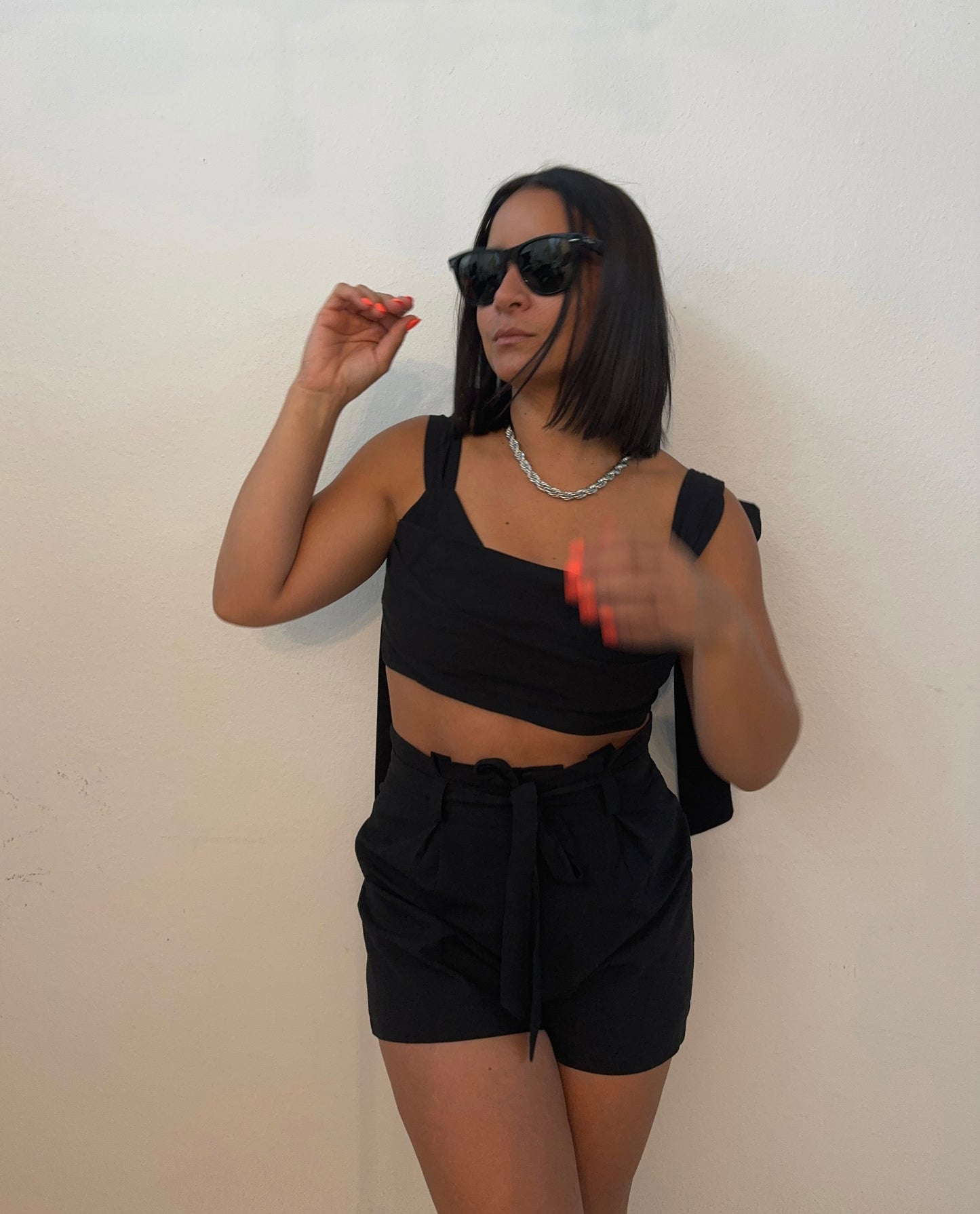 Ivy Black Shorts & Crop Top