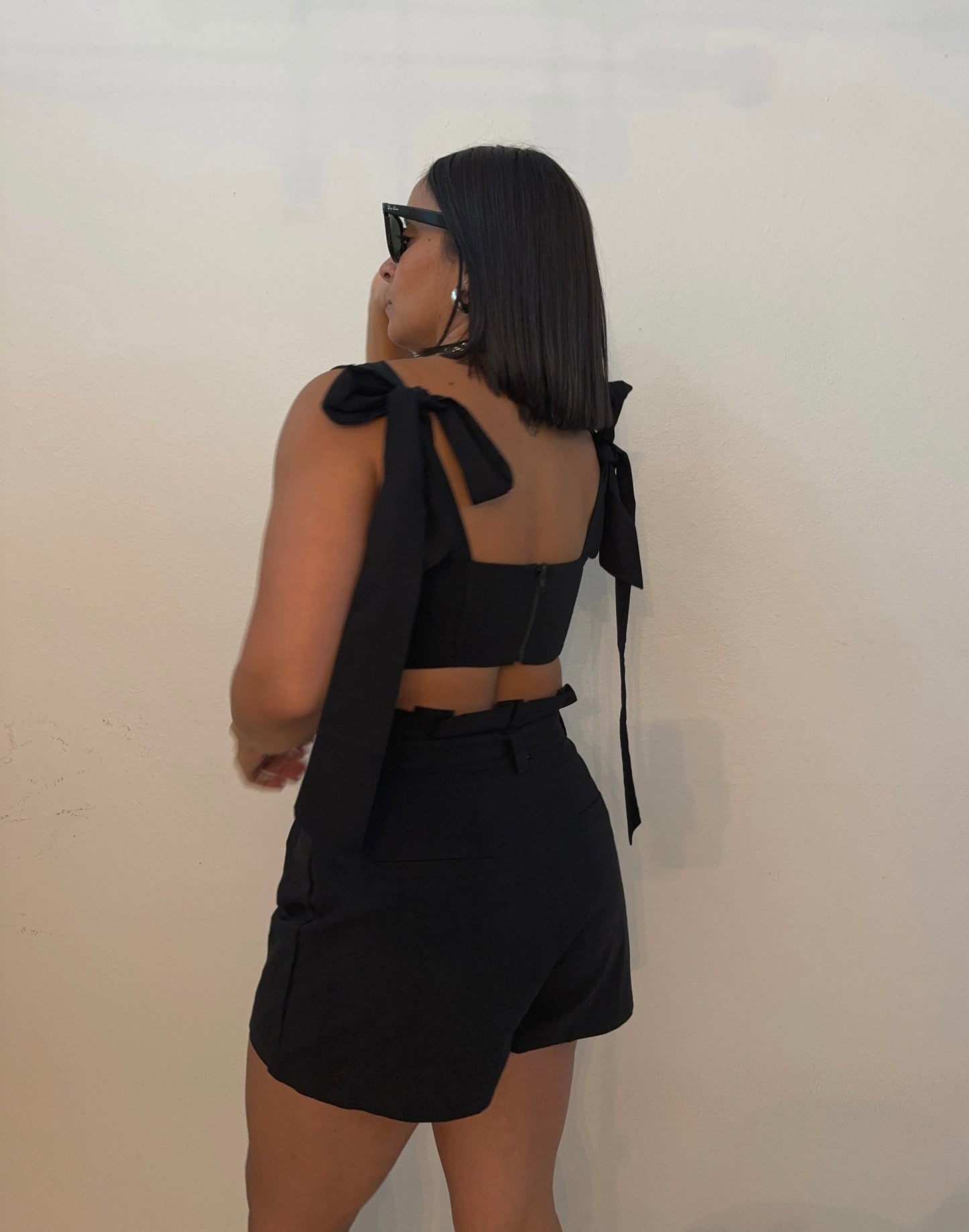 Ivy Black Shorts & Crop Top