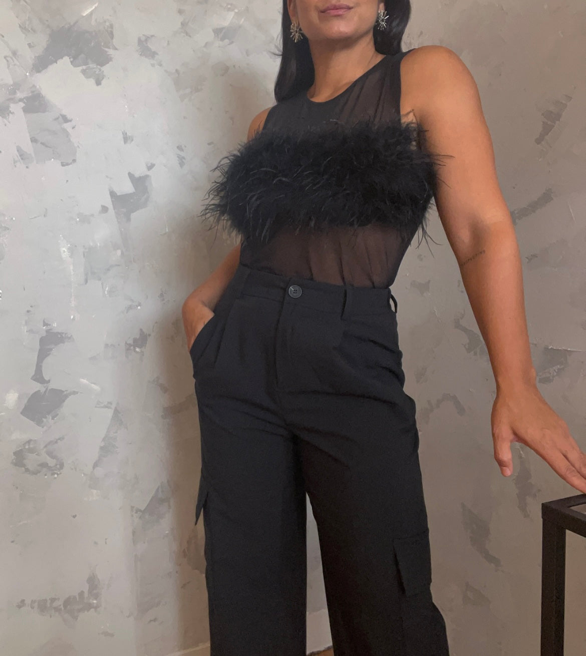 Black Cargo Trousers