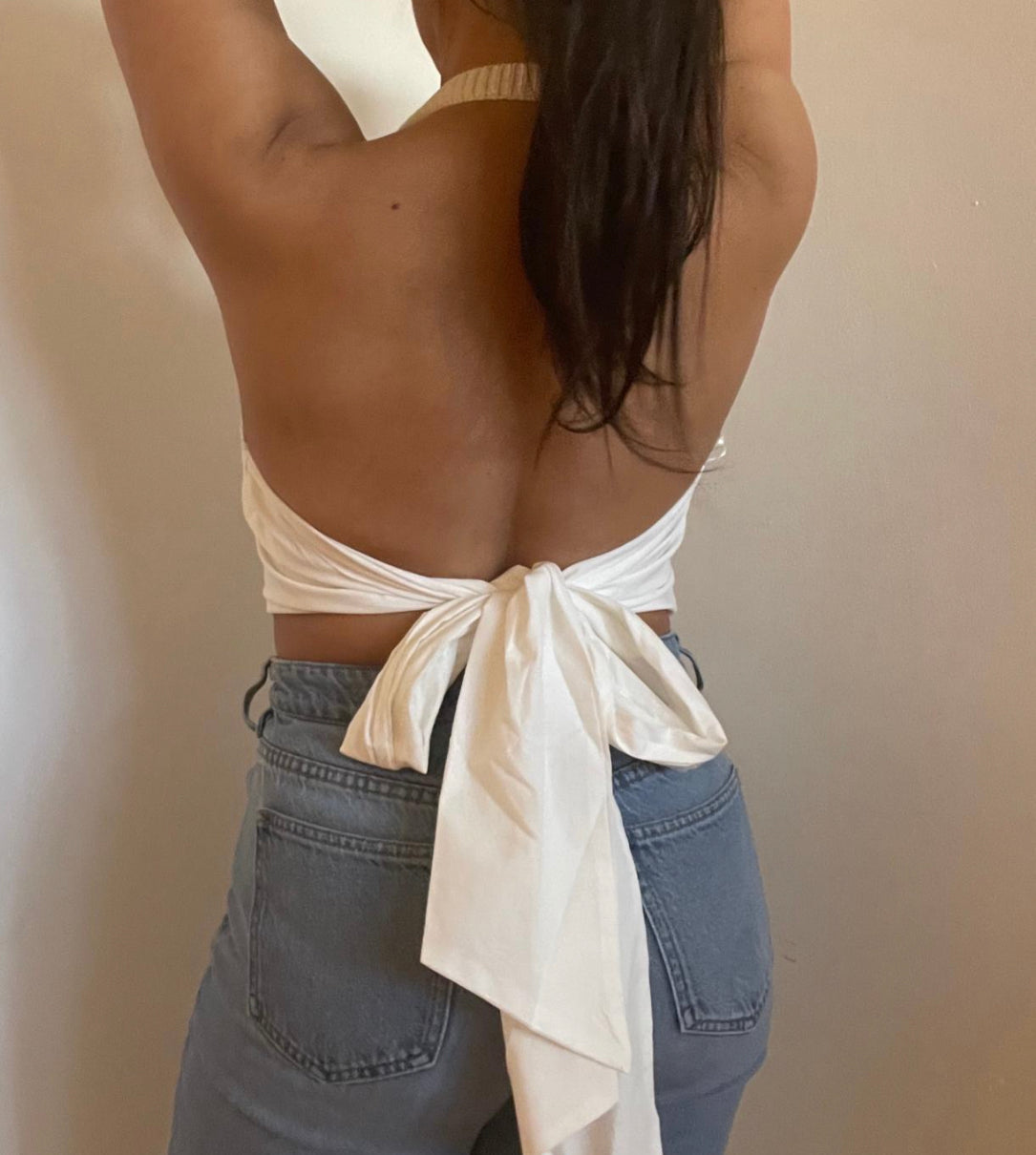 Off White Halter Top