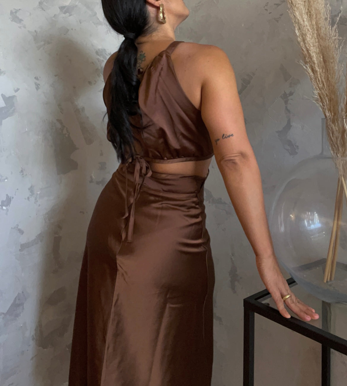 Cognac Midi Dress