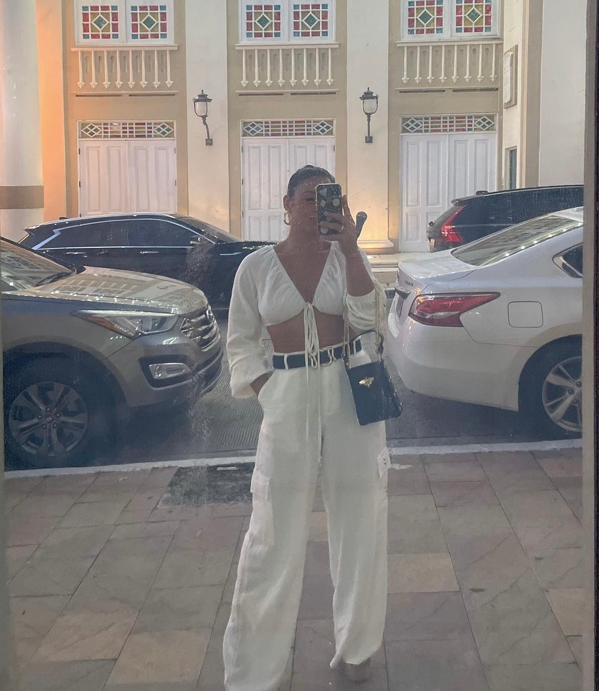 Off White Linen Cargo Pants