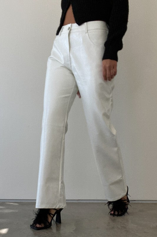 White Leather Pants