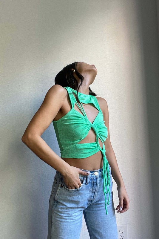 Watermelon Slinky Cutout Top