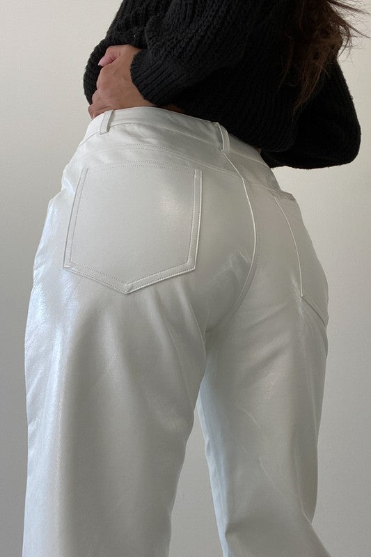 White Leather Pants