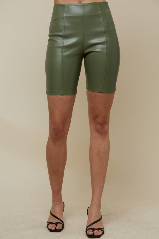 Dusty Olive Biker Shorts