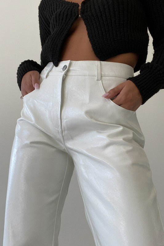 White Leather Pants