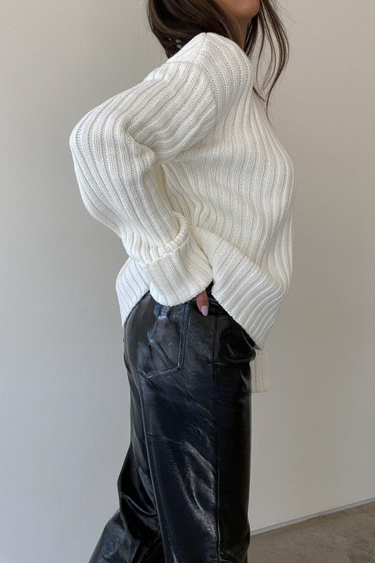 Padded Shoulder Sweater