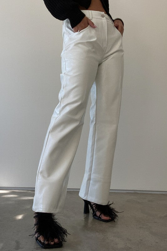 White Leather Pants