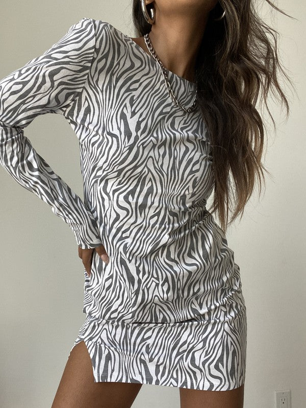 Zebra Sexy Back Dress