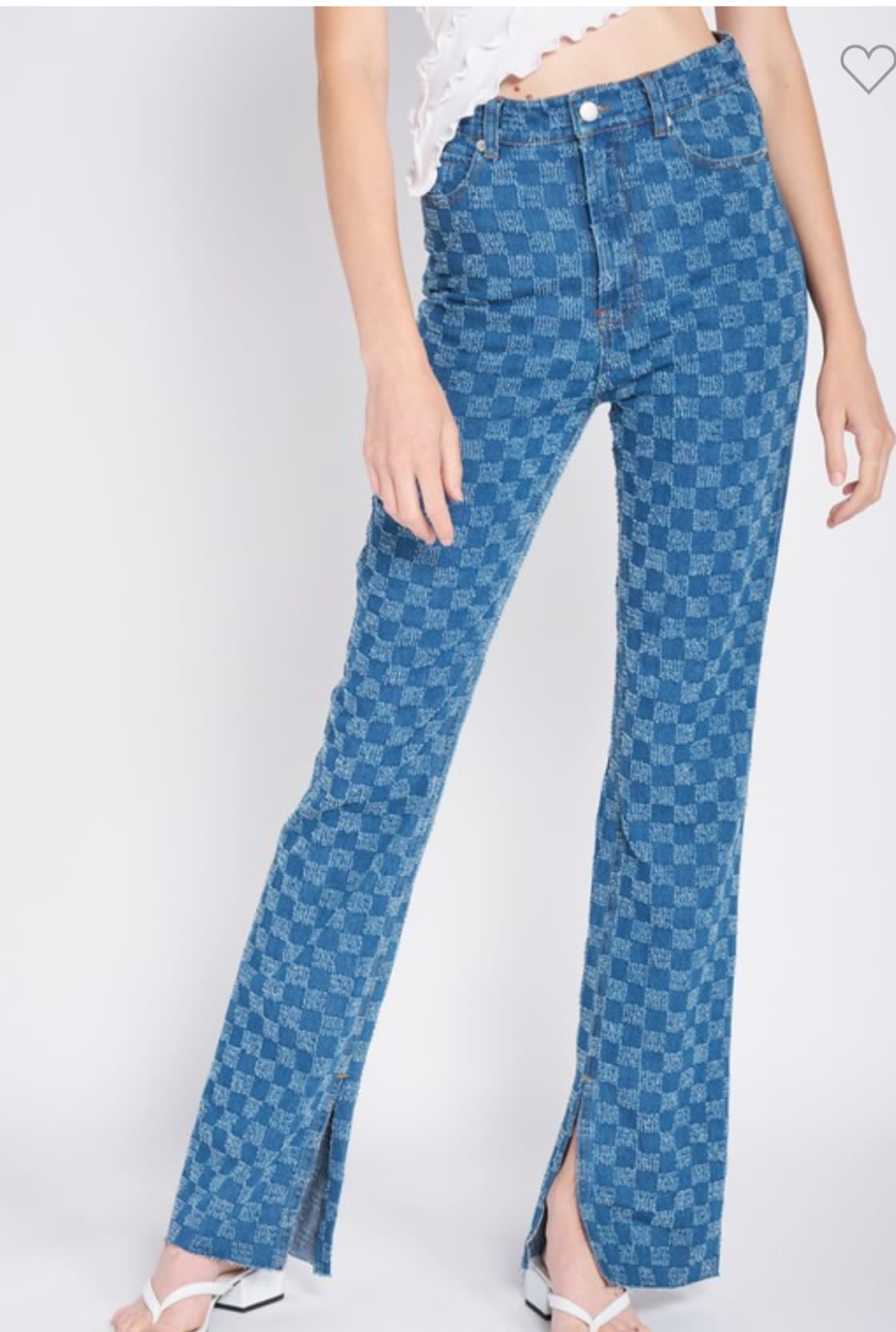 Distressed Hem Denim Pants