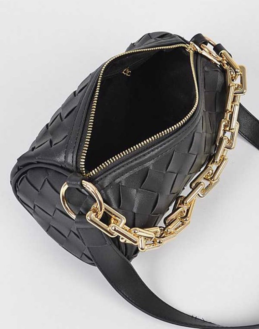 Weaved Chunky Chain Crossbody Bag