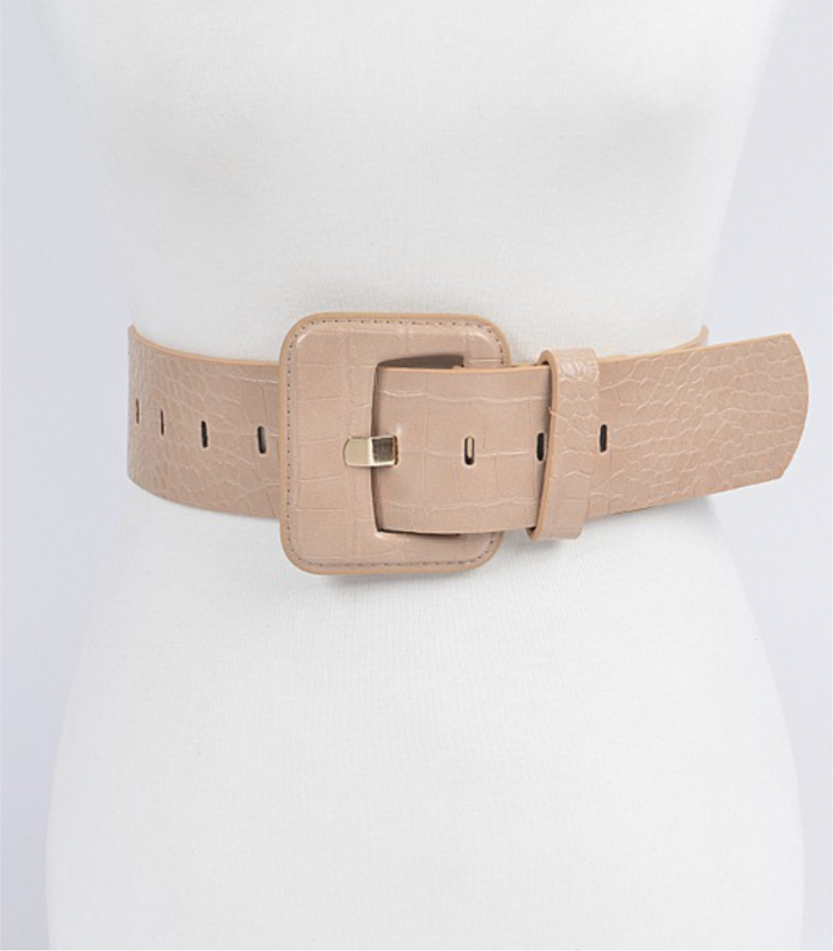 Faux Croc Leather Belt