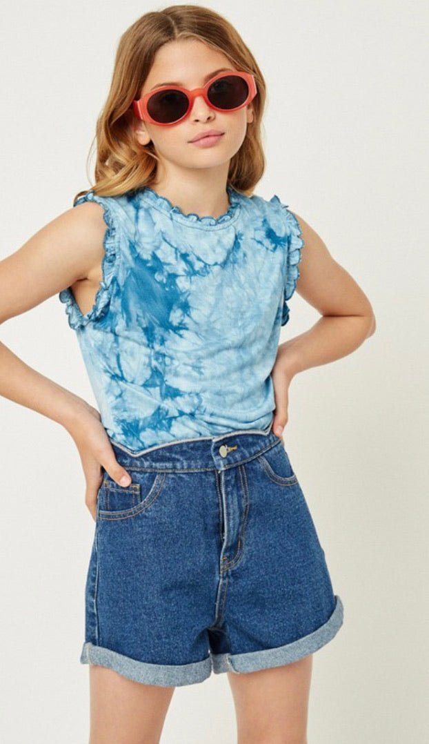 Teal Tie Dye Top