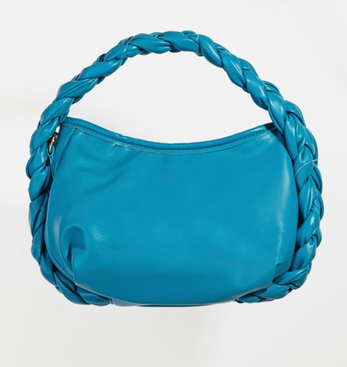 Faux Leather Braid Twist Handle Bag