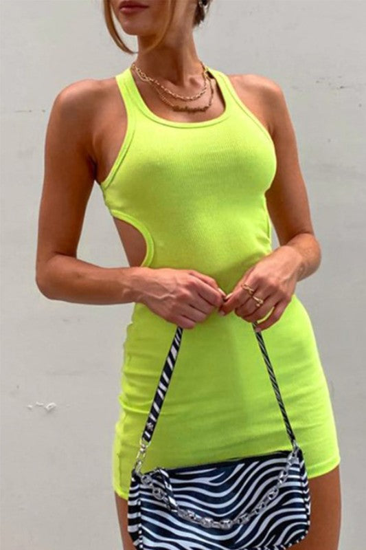 Neon Knitted Mini Dress