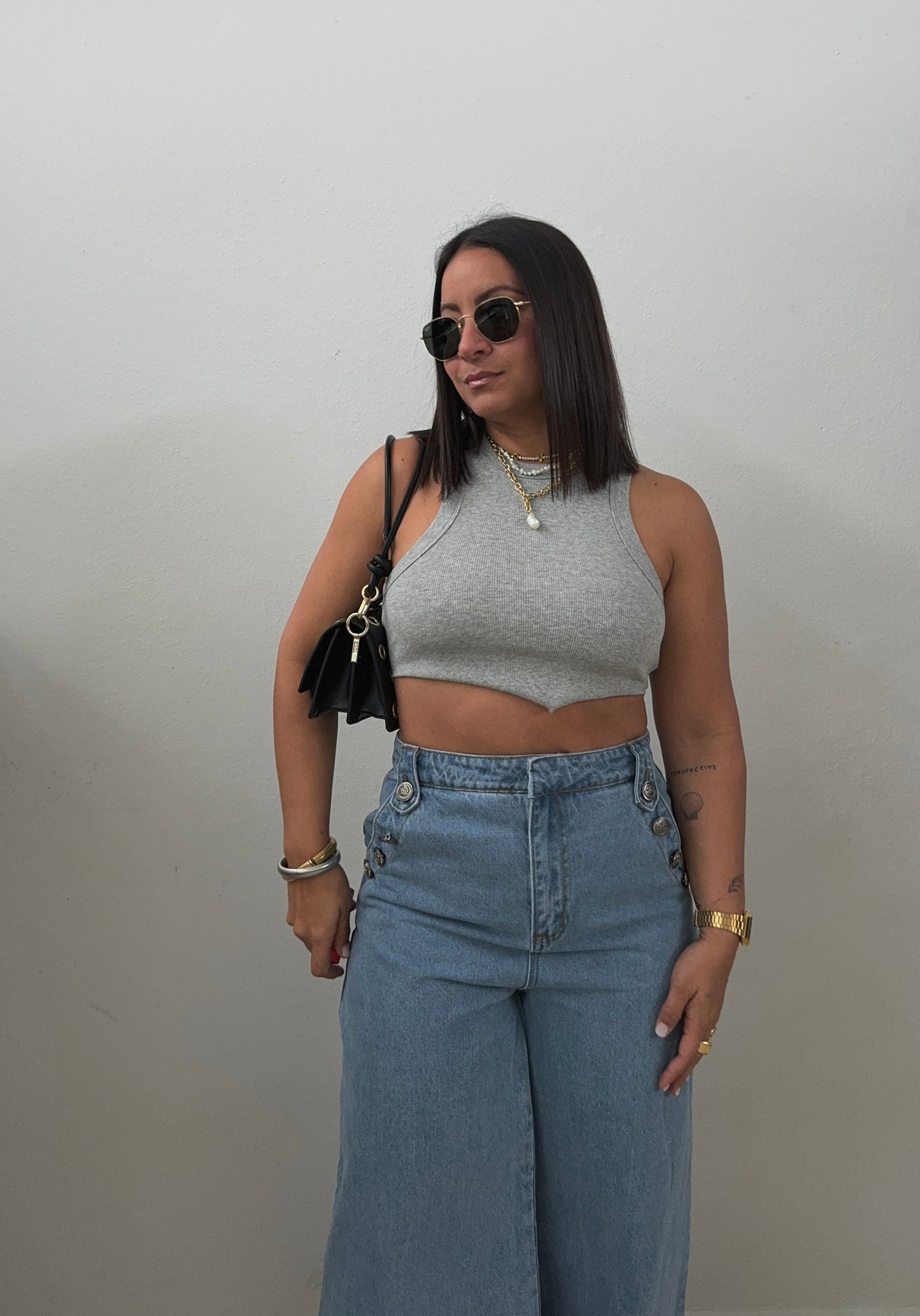 Heather Grey Crop Top