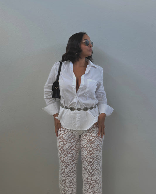 Lace Trousers, White