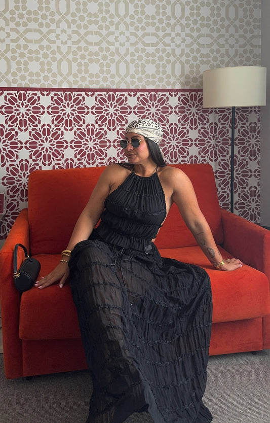 Juliana Set (Halter Tie Ruched Top + Maxi Skirt)