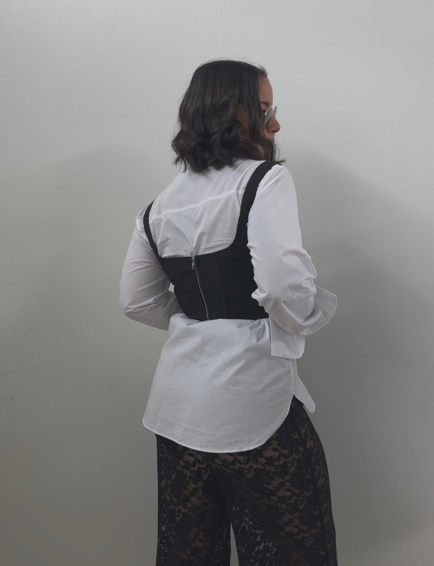 Black Linen Corset