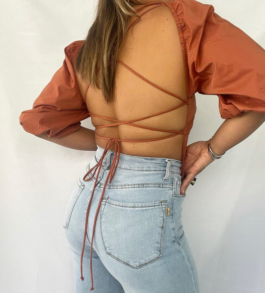 Terra Lace Up Back Crop Top