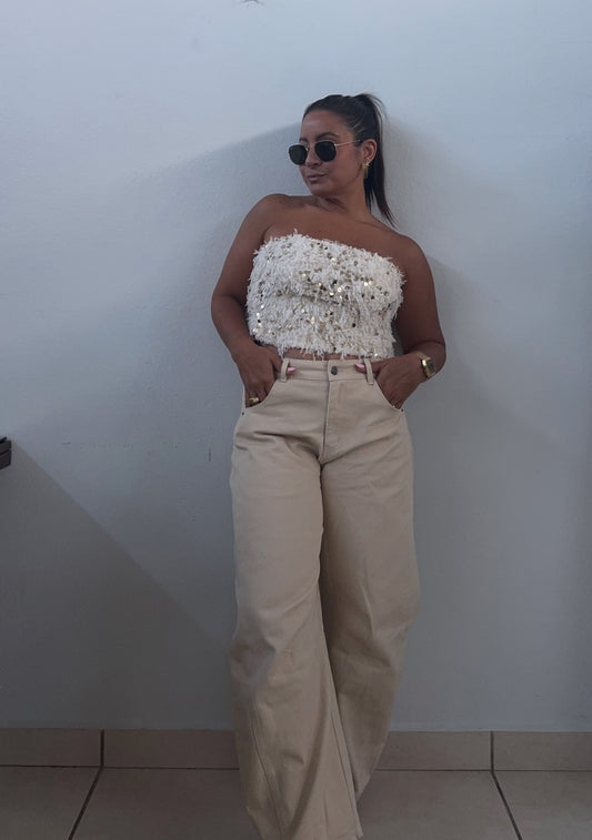 Gina Khaki Barrel Jeans