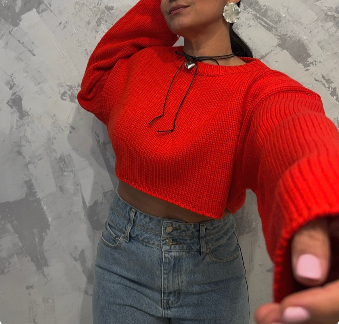 Cherry Cropped Sweater