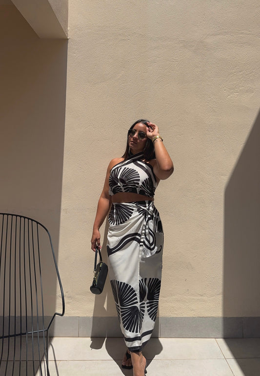 Lagoon Halter Top and Skirt Set