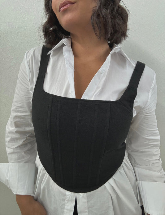 Black Linen Corset