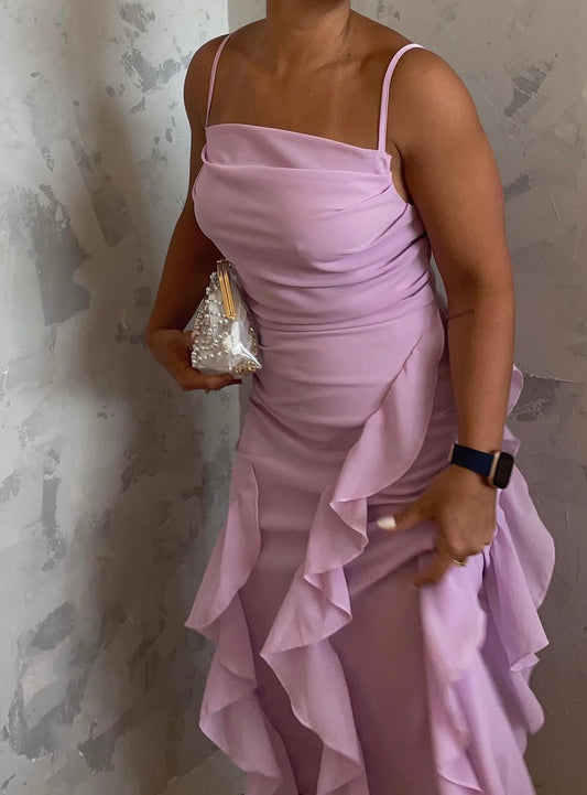 Lilac Ruffled Maxi Dress