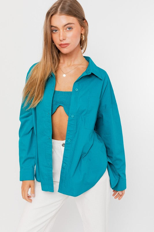 Turquoise Set (bralette + button down top)
