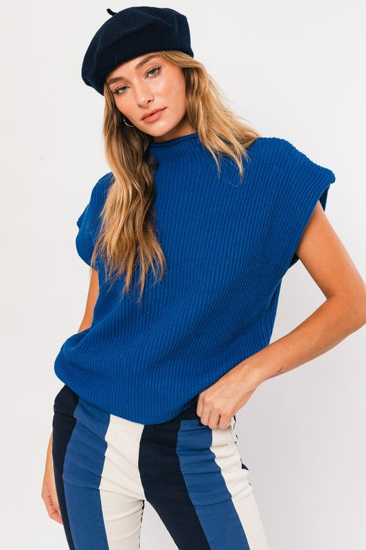 Cobalt Turtle Neck Sweater Top