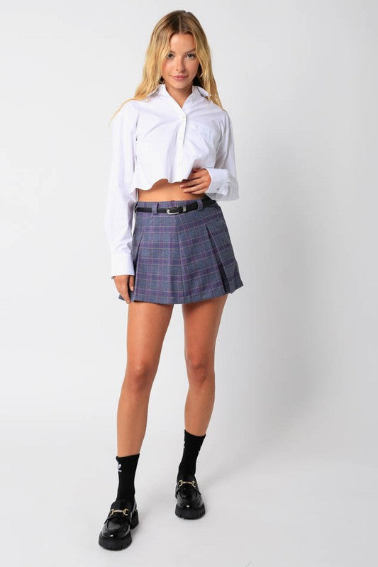 Grey Inverted Mini Skirt