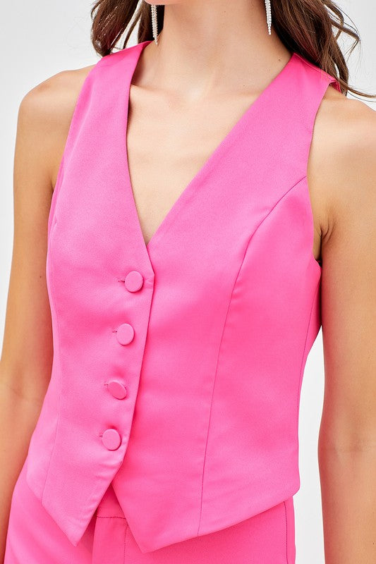 Button Up Pink Vest