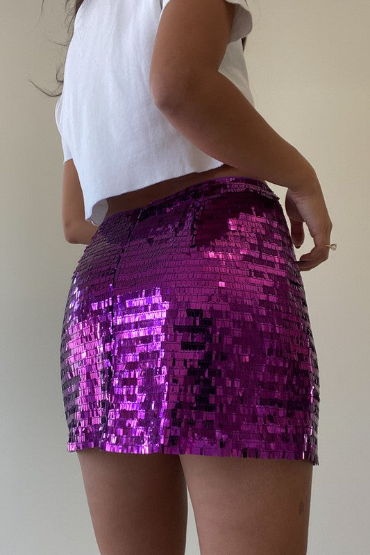 Grape Sequin Skirt