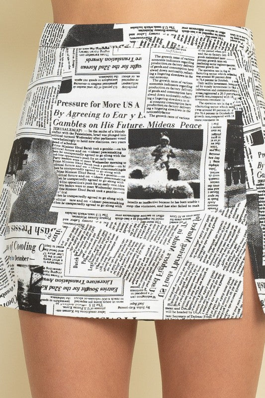 Newspaper Denim Skirt