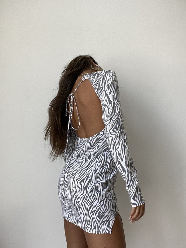 Zebra Sexy Back Dress